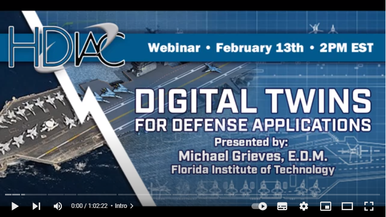 HDIAC Webinar: Digital Twins for Defense Applications